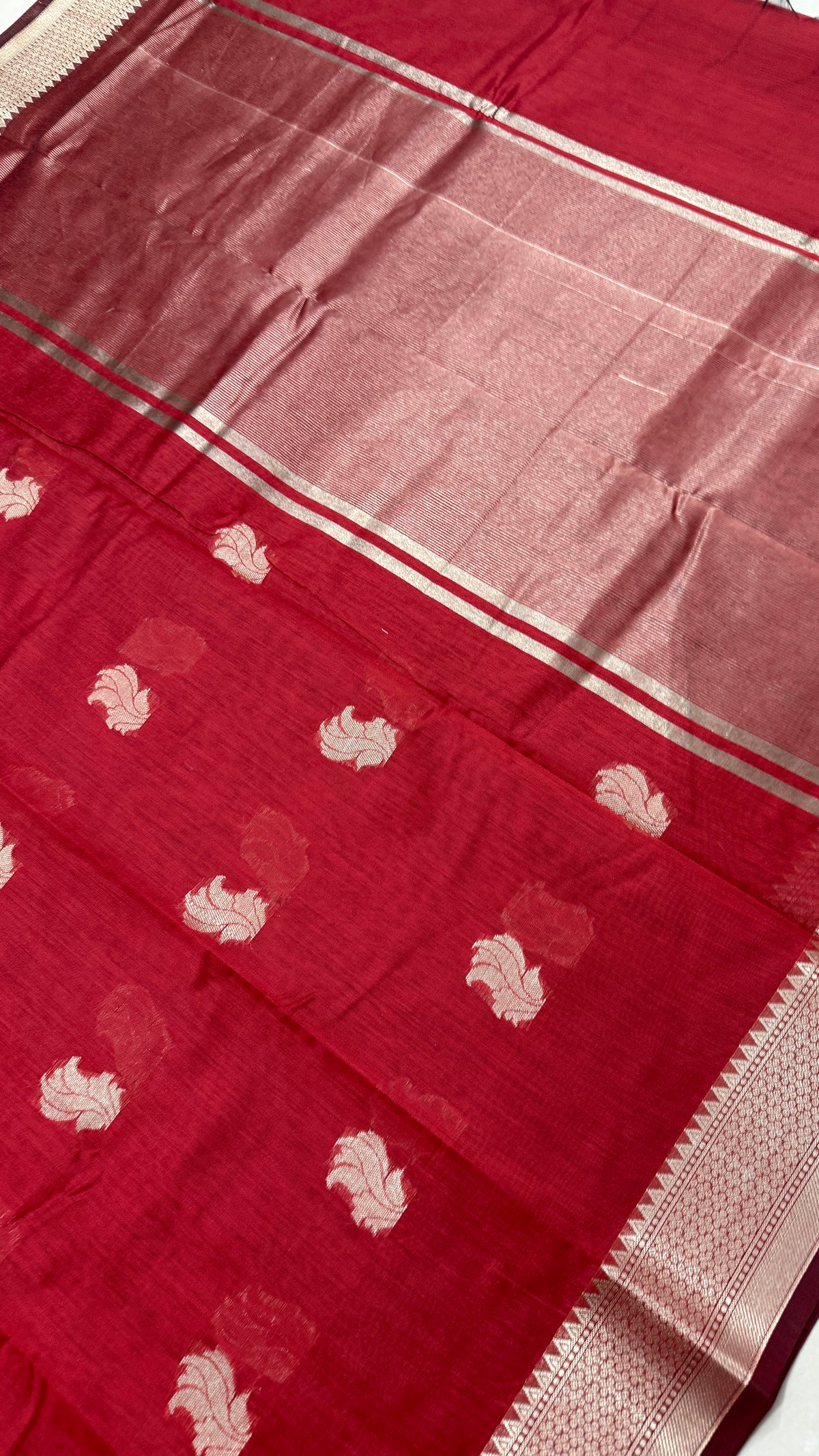 Maroon Cotton Saree, Traditional Zari Woven Border, Festive Ethnic Sari