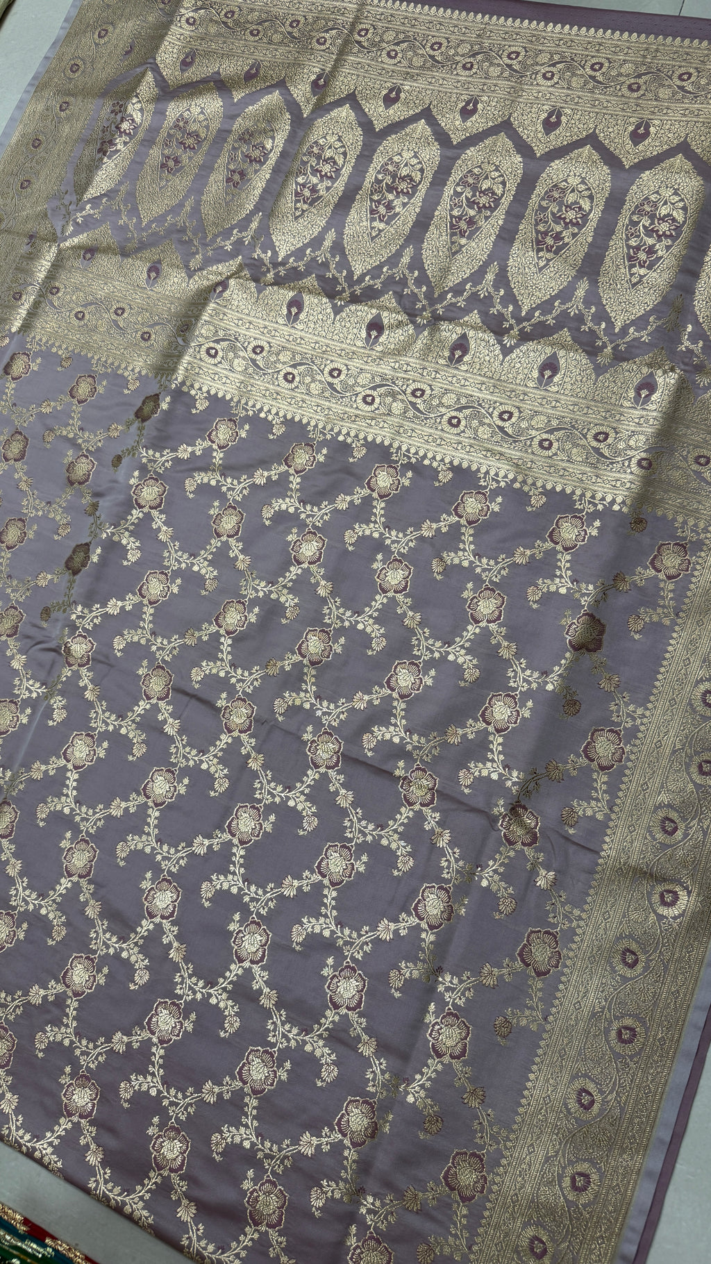 Pure Katan Silk Saree: Lavender Purple Zari Woven Traditional Indian Wedding Saree