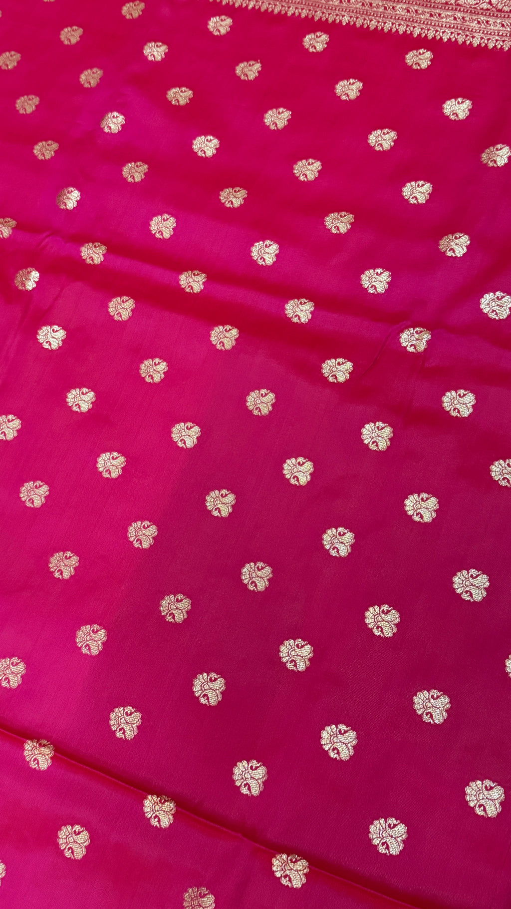 Emerald Green Banarasi Silk Saree, Rose Gold Zari Woven Border, Indian Wedding Festive Wear (Copy)