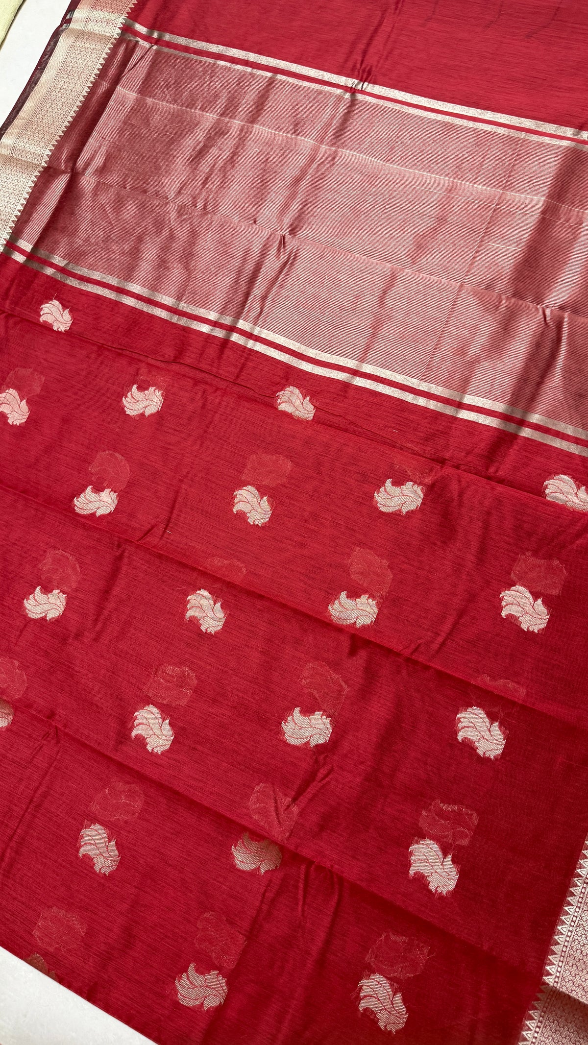Maroon Cotton Saree, Traditional Zari Woven Border, Festive Ethnic Sari