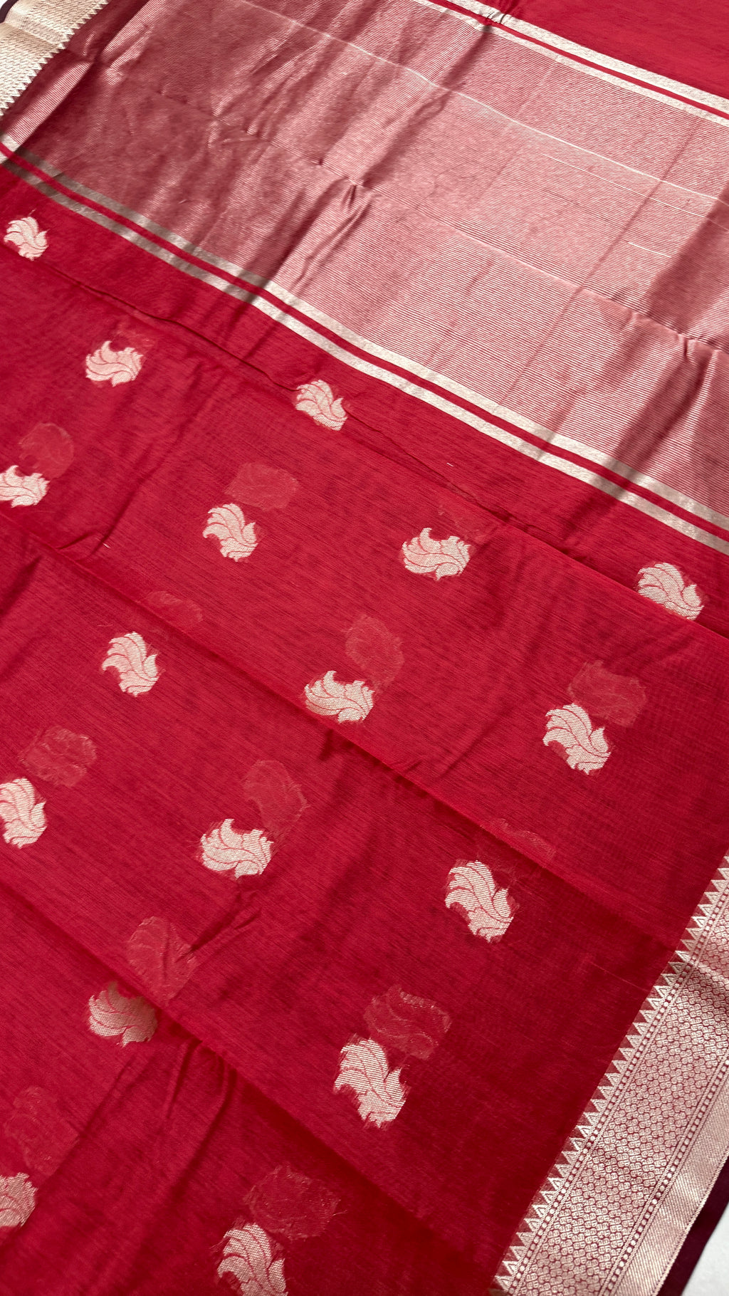 Maroon Cotton Saree, Traditional Zari Woven Border, Festive Ethnic Sari