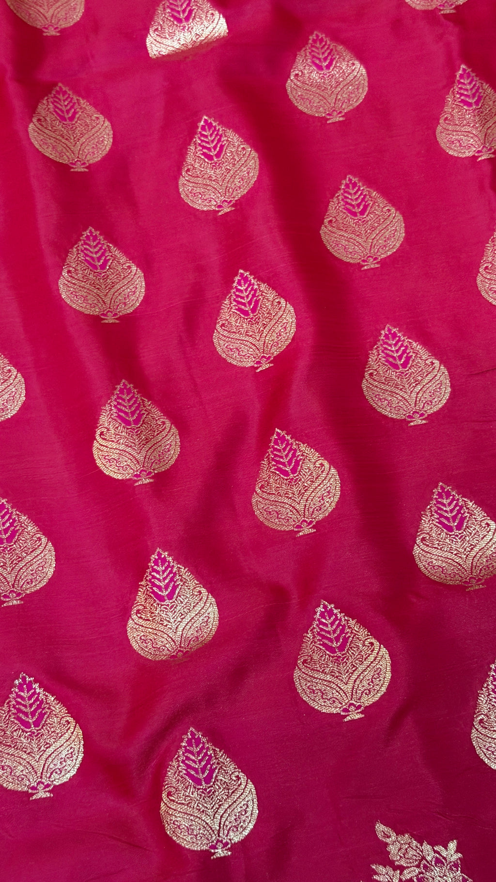 Emerald Green Banarasi Silk Saree, Rose Gold Zari Woven Border, Indian Wedding Festive Wear (Copy 9)