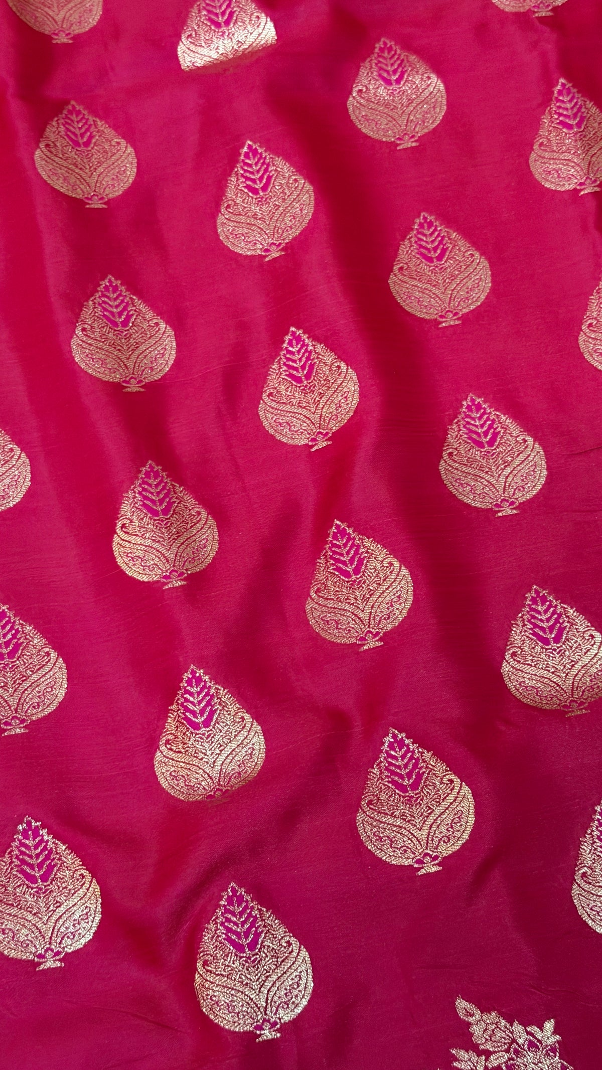 Emerald Green Banarasi Silk Saree, Rose Gold Zari Woven Border, Indian Wedding Festive Wear (Copy 9)