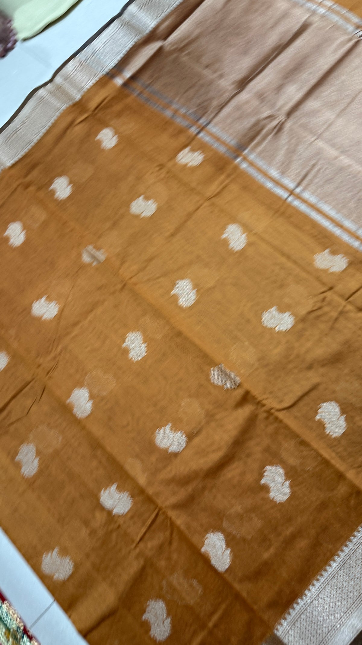 Mustard Yellow Cotton Saree, Zari Woven Border, Traditional Indian Ethnic Wear