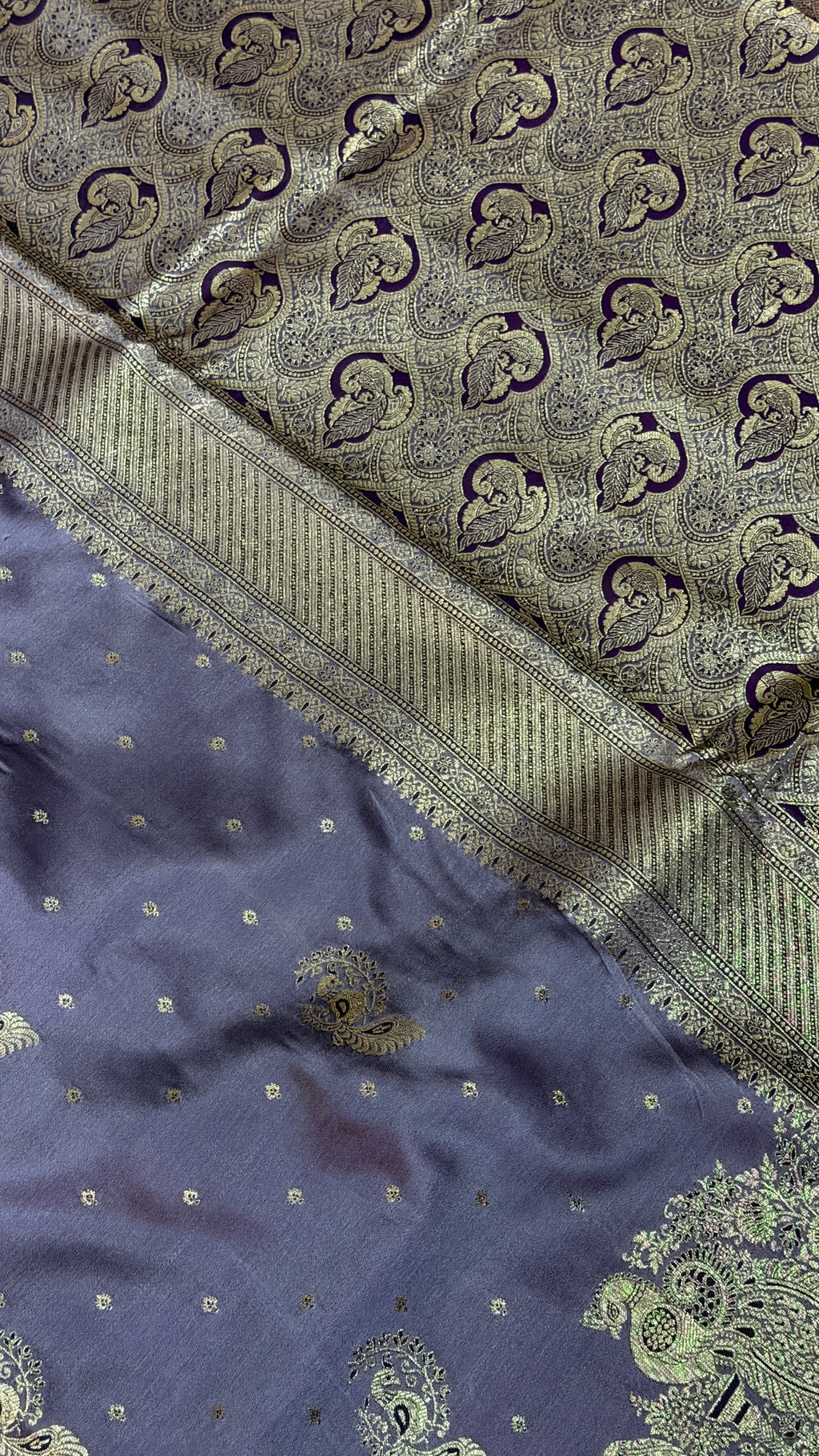 Emerald Green Banarasi Silk Saree, Rose Gold Zari Woven Border, Indian Wedding Festive Wear (Copy 10)