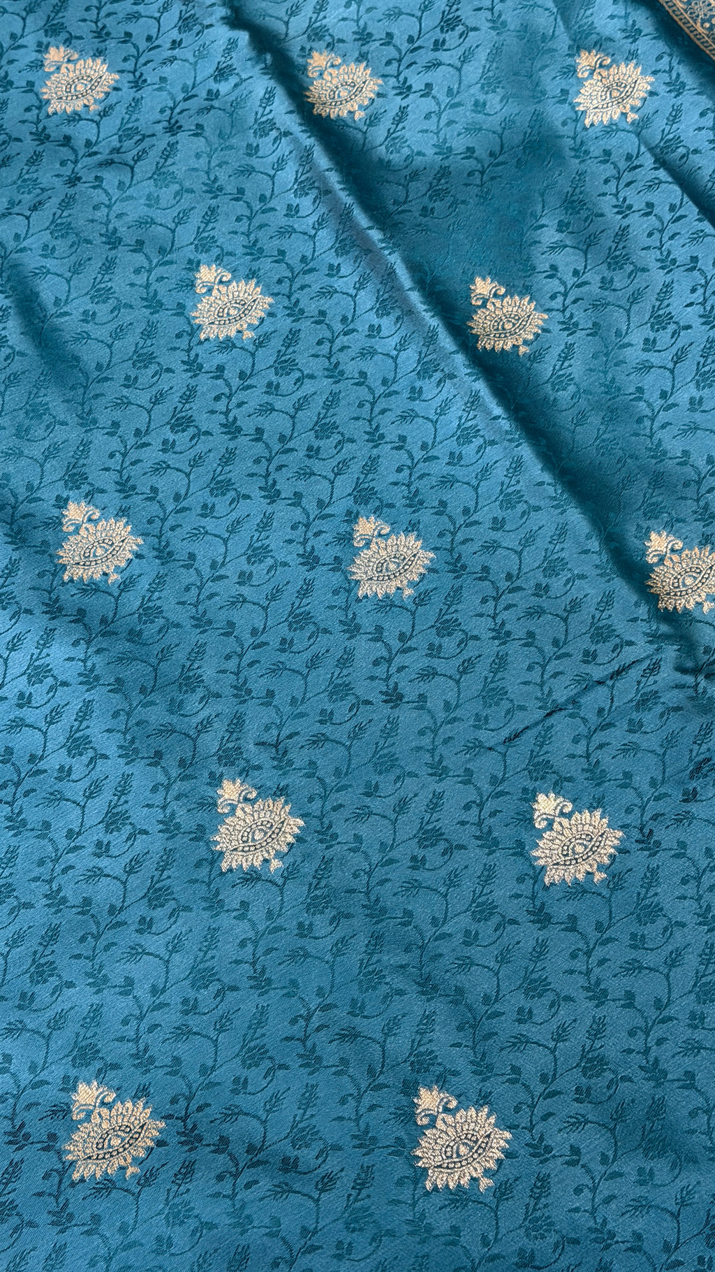 Emerald Green Banarasi Silk Saree, Rose Gold Zari Woven Border, Indian Wedding Festive Wear (Copy 8)