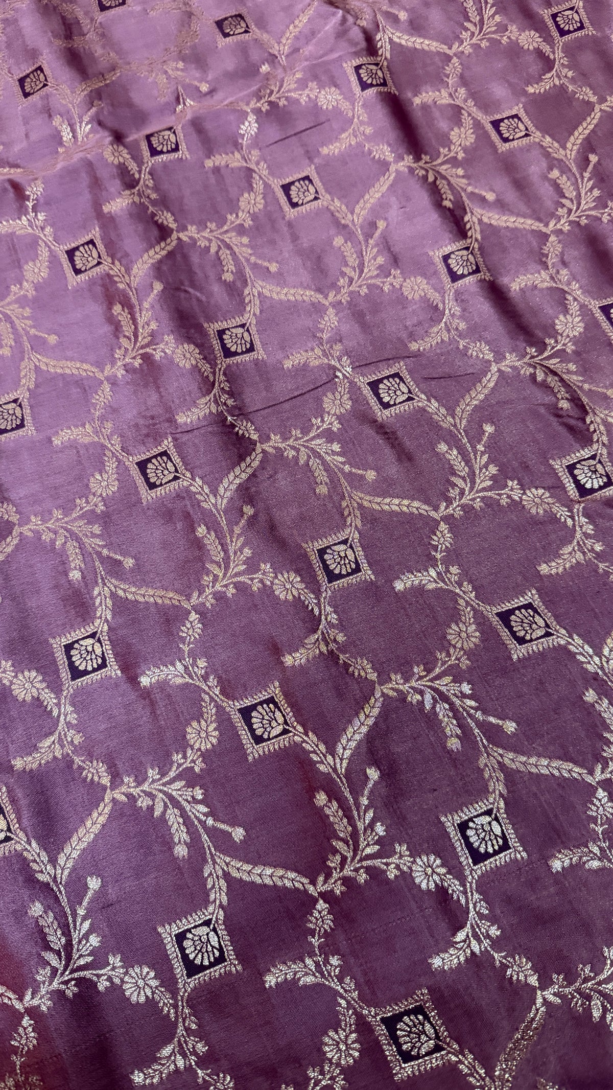 Emerald Green Banarasi Silk Saree, Rose Gold Zari Woven Border, Indian Wedding Festive Wear (Copy 5)