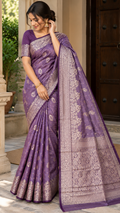 Emerald Green Banarasi Silk Saree, Rose Gold Zari Woven Border, Indian Wedding Festive Wear (Copy 10)