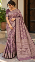 Emerald Green Banarasi Silk Saree, Rose Gold Zari Woven Border, Indian Wedding Festive Wear (Copy 7)