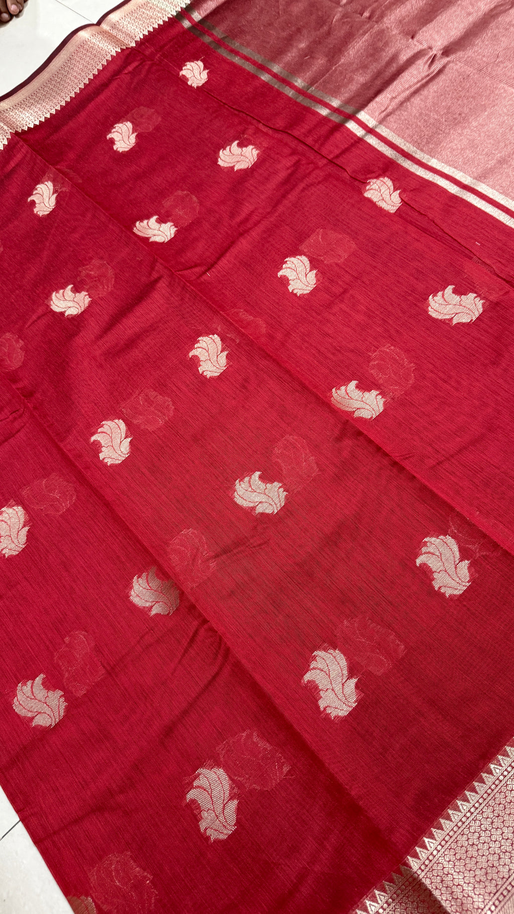 Maroon Cotton Saree, Traditional Zari Woven Border, Festive Ethnic Sari