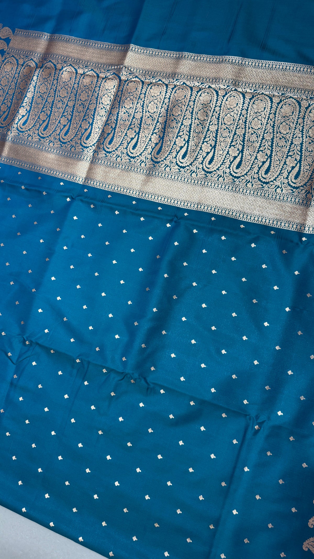 Royal Blue Banarasi Mashru Silk Saree, Gold Zari Woven, Wedding Festive Designer