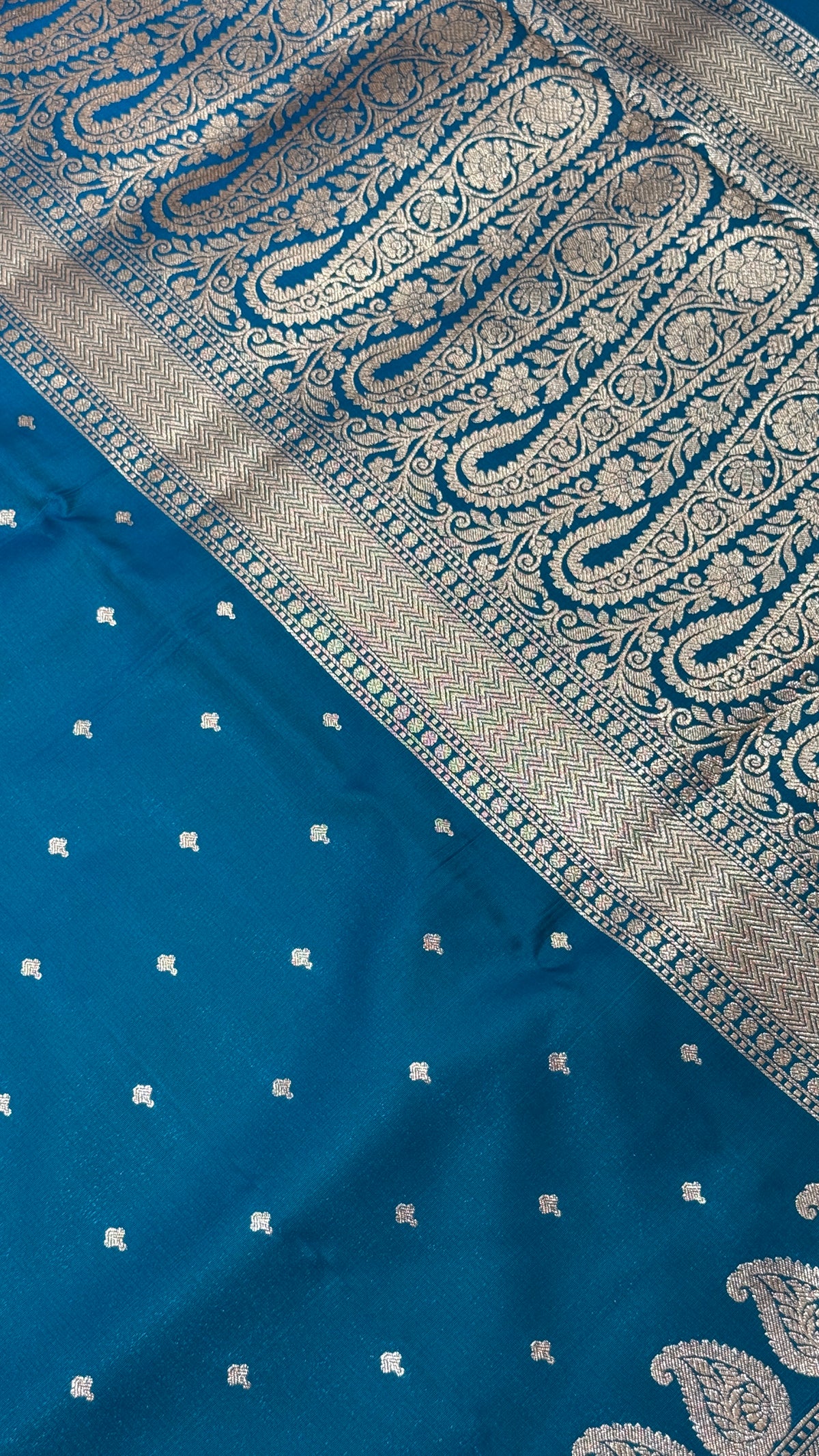 Royal Blue Banarasi Mashru Silk Saree, Gold Zari Woven, Wedding Festive Designer