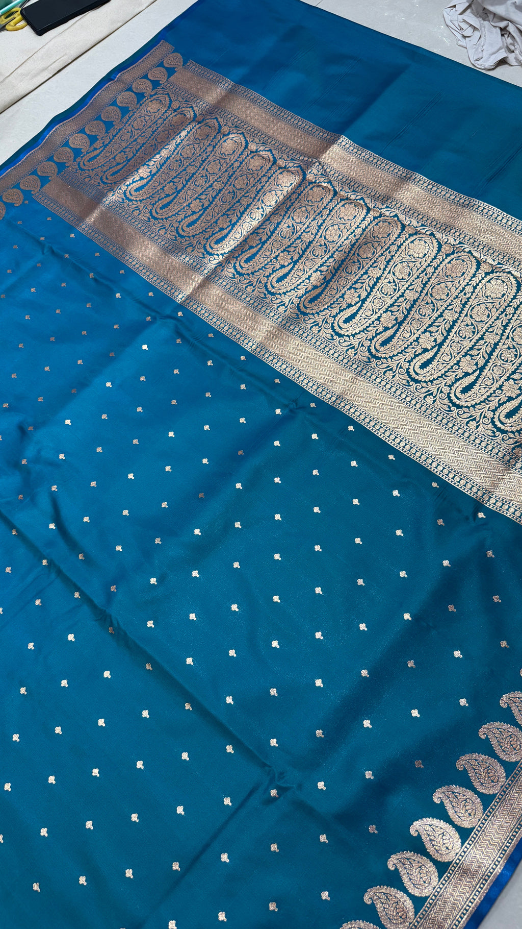 Royal Blue Banarasi Mashru Silk Saree, Gold Zari Woven, Wedding Festive Designer