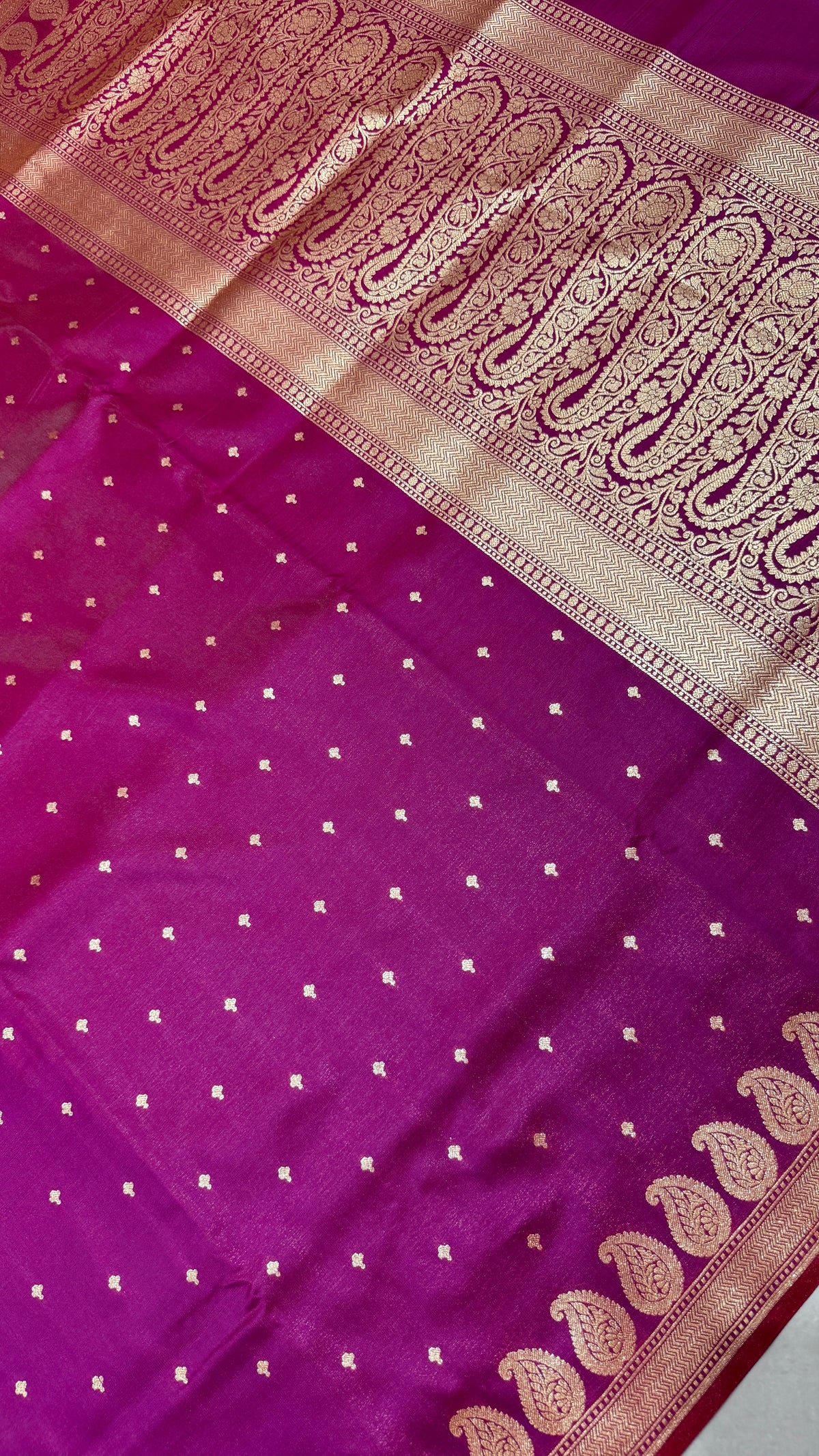 Wine Purple Banarasi Mashru Silk Saree, Gold Zari Woven, Indian Wedding Saree