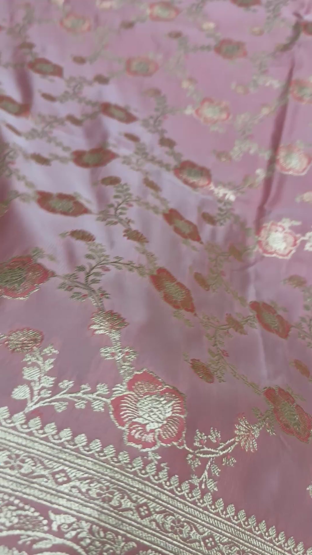 Pure Katan Silk Saree: Blush Pink Zari Woven Traditional Indian Wedding Wear