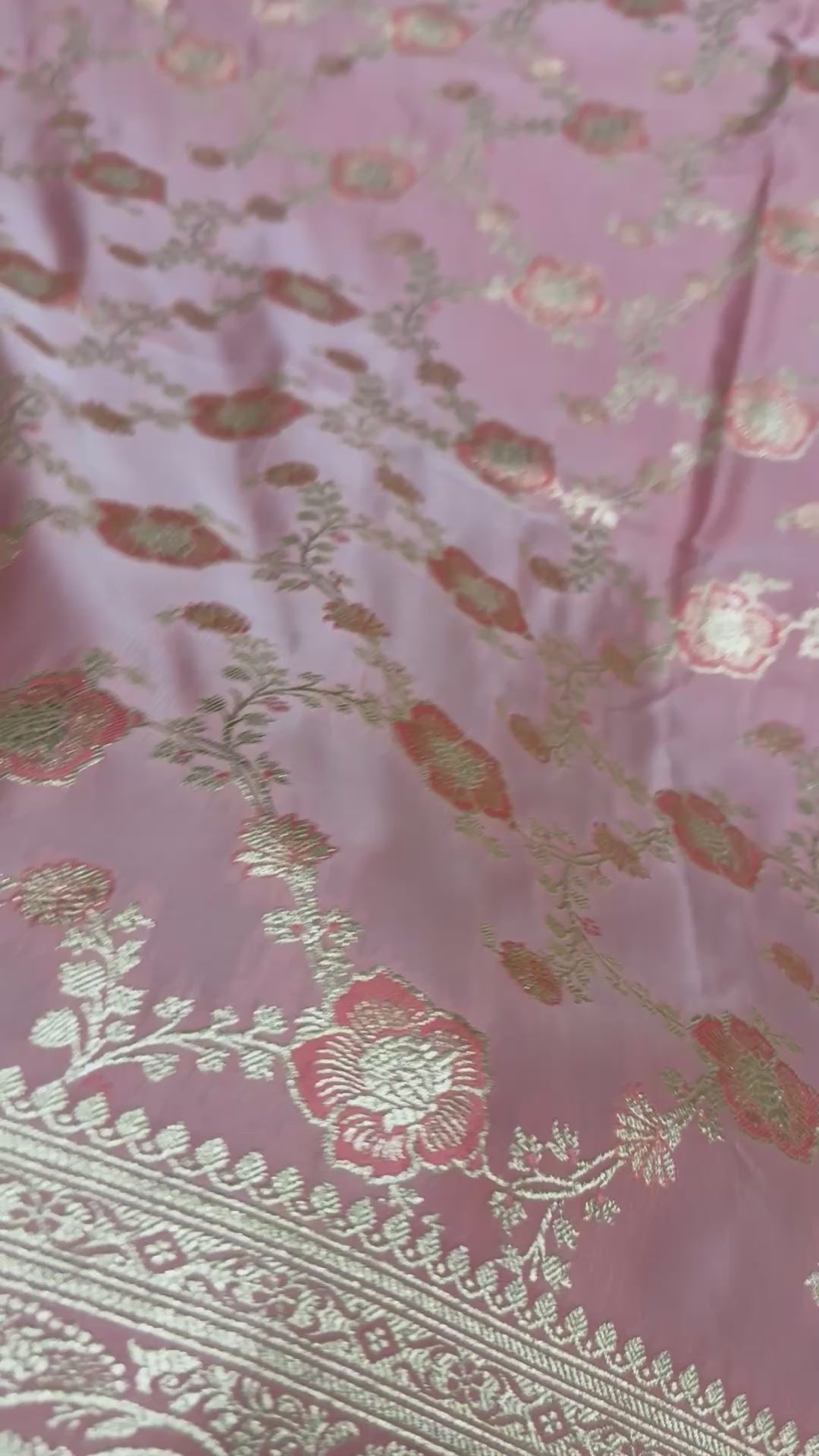 Pure Katan Silk Saree: Blush Pink Zari Woven Traditional Indian Wedding Wear