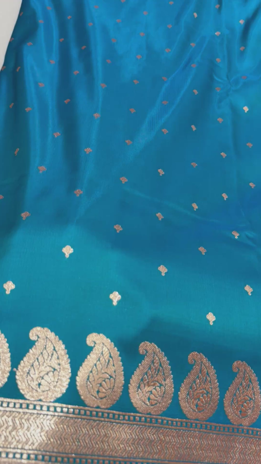 Royal Blue Banarasi Mashru Silk Saree, Gold Zari Woven, Wedding Festive Designer
