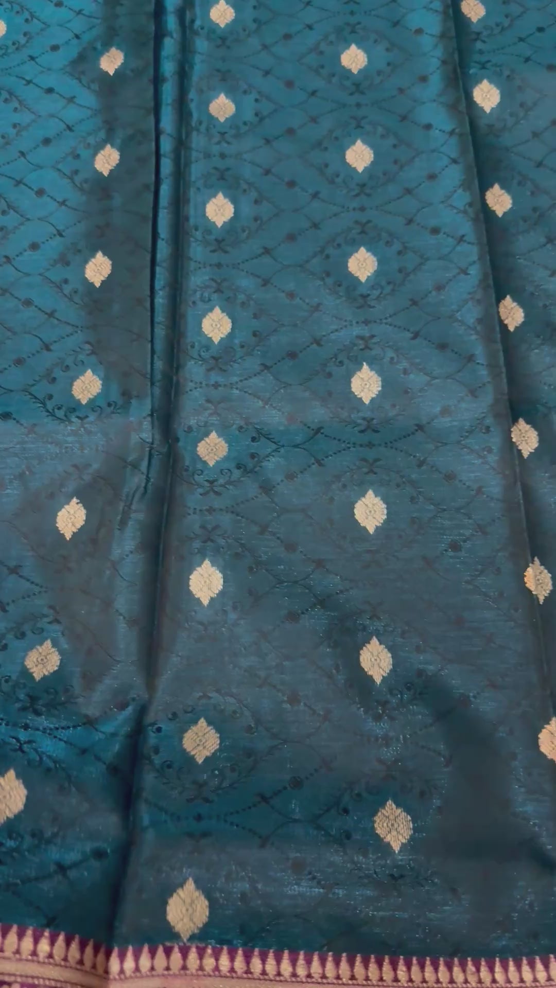 Navy Blue Pink Banarasi Silk Saree, Golden Zari Woven, Wedding Festive Wear