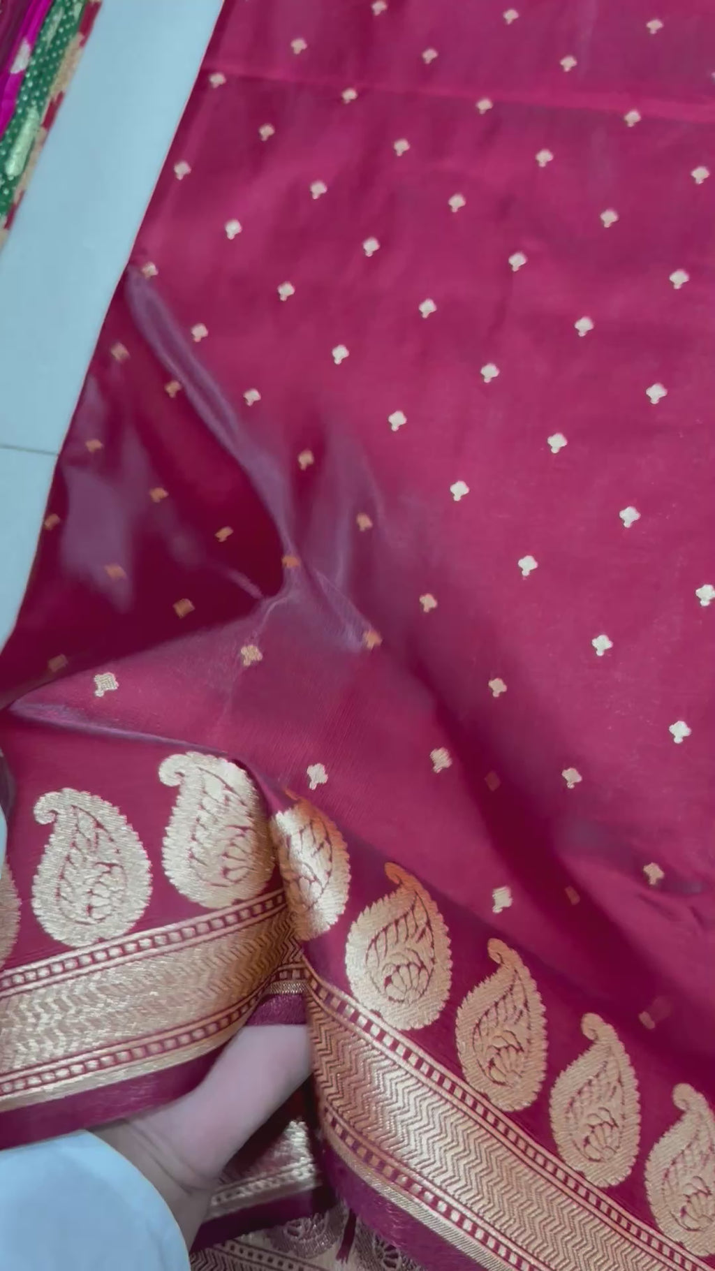 Maroon Banarasi Mashru Silk Saree, Gold Zari Woven, Traditional Wedding Saree