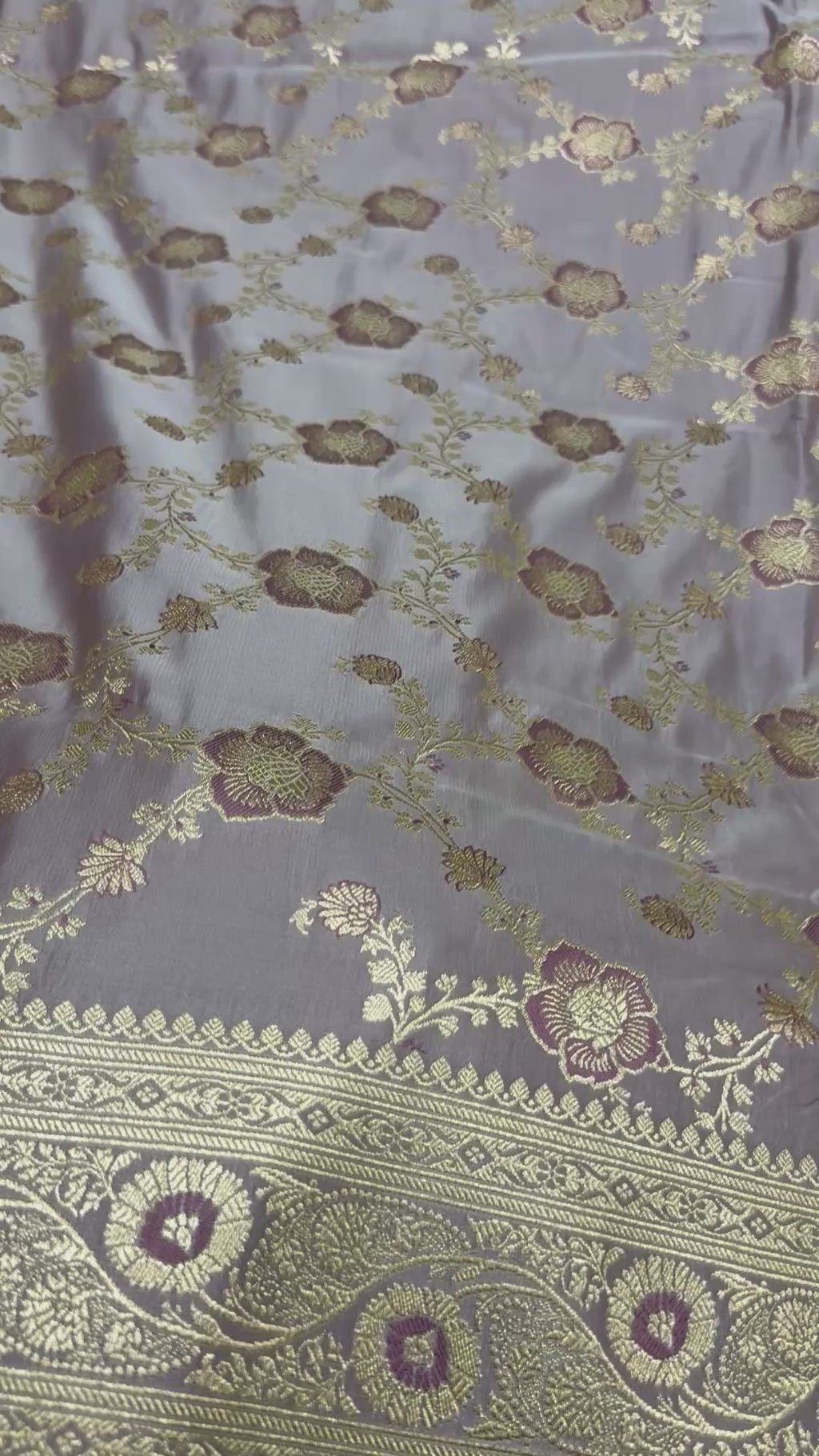 Pure Katan Silk Saree: Lavender Purple Zari Woven Traditional Indian Wedding Saree
