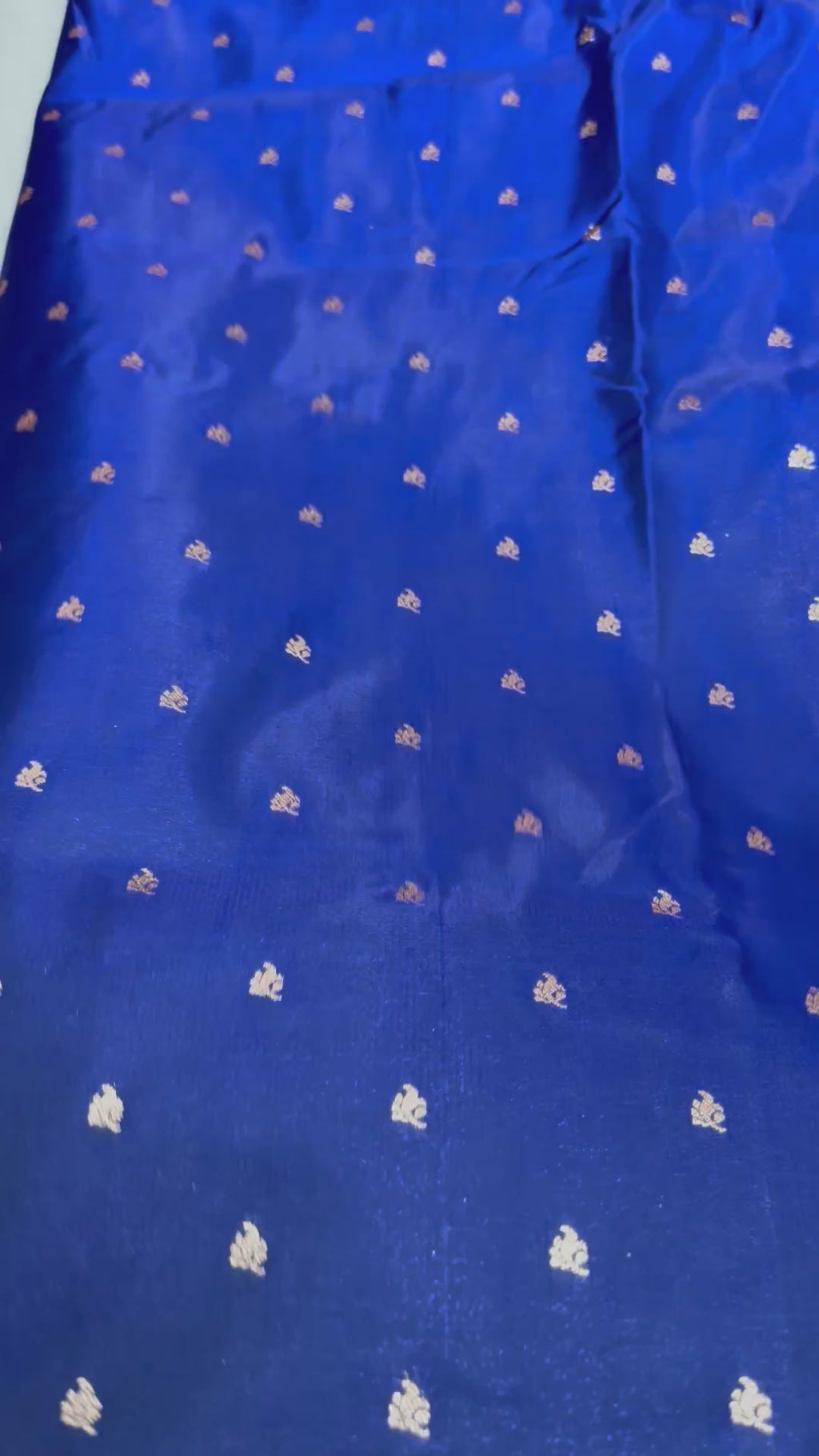 Royal Blue Banarasi Mashru Silk Saree, Gold Zari Woven, Traditional Indian Wedding Saree