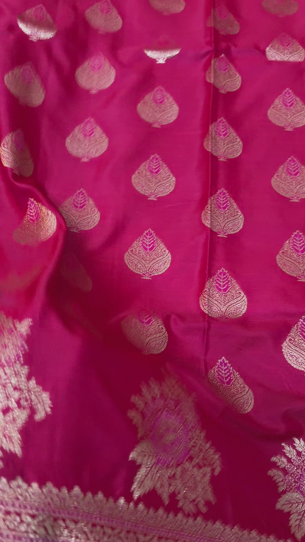 Emerald Green Banarasi Silk Saree, Rose Gold Zari Woven Border, Indian Wedding Festive Wear (Copy 9)