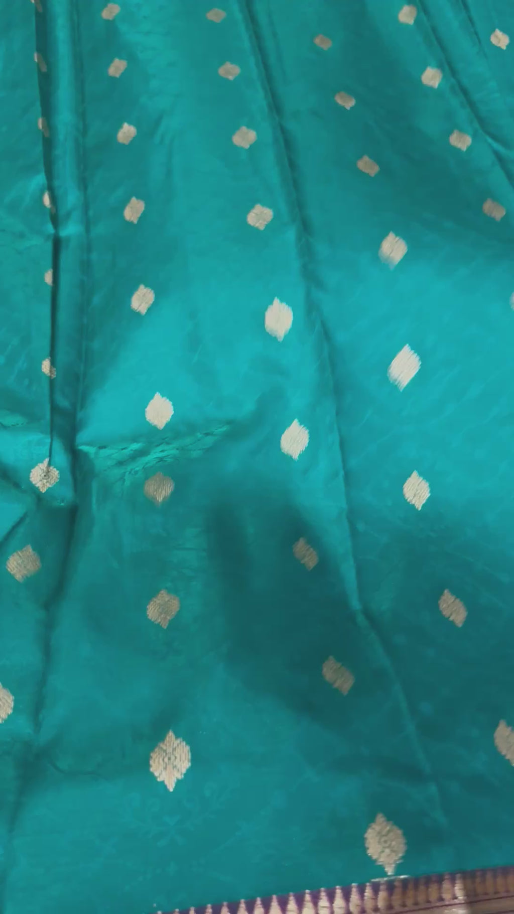 Teal Blue Banarasi Silk Saree, Pink Zari Border, Traditional Indian Wedding Wear